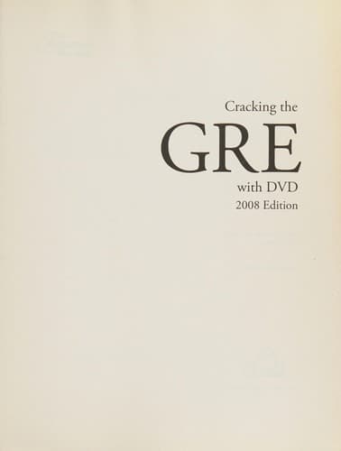 Cover image for Cracking the GRE with DVD