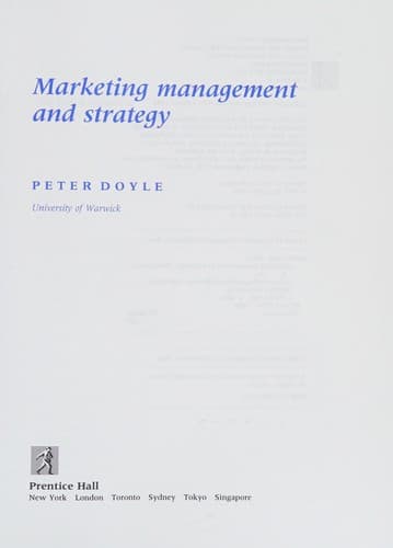 Cover image for Marketing management and strategy