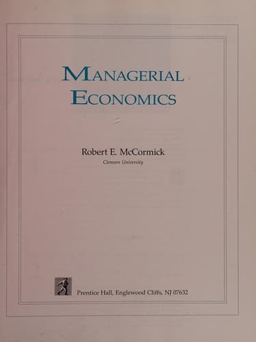 Cover image for Managerial economics