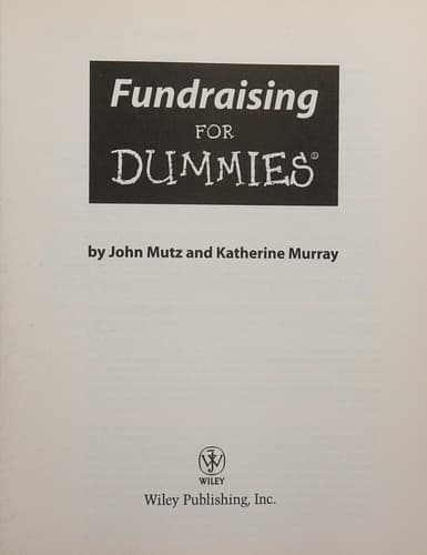 Cover image for Fundraising for dummies
