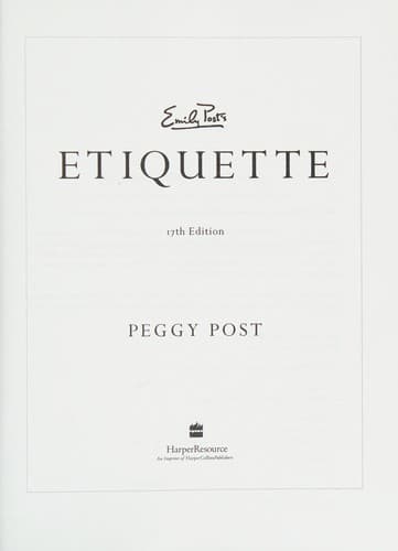 Cover image for Emily Post's Etiquette