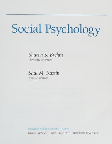 Cover image for Social psychology