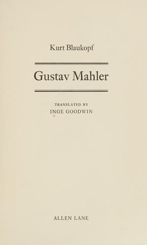 Cover image for Gustav Mahler