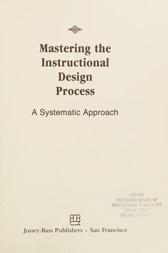 Cover image for Mastering the instructional design process