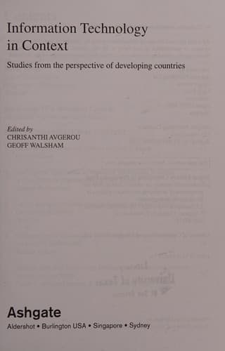 Cover image for Information technology in context