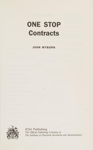 Cover image for One Stop Contracts (One Stop)
