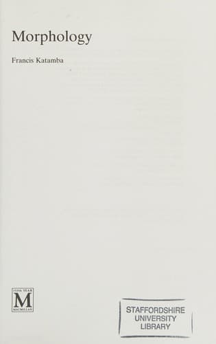 Cover image for Morphology