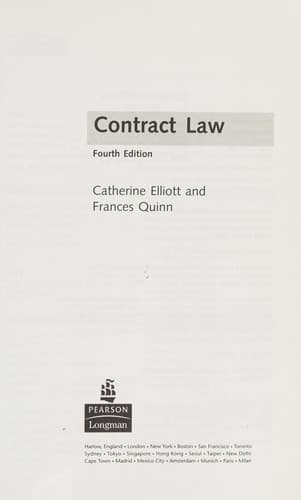 Cover image for Contract law
