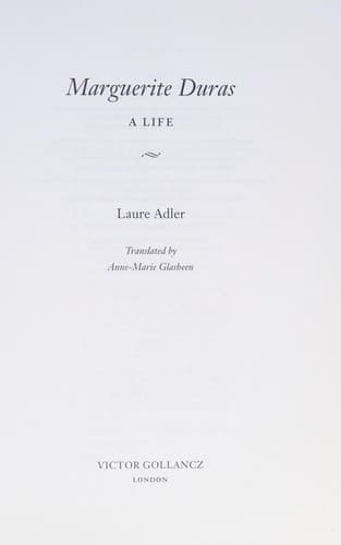 Cover image for Marguerite Duras