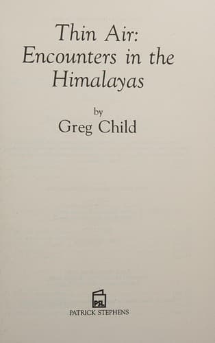 Cover image for Thin air