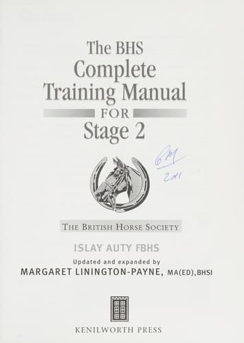 Cover image for BHS complete training manual for stage 2