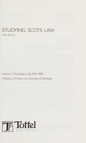 Cover image for Studying Scots law