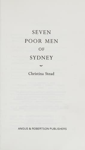 Cover image for Seven poor men of Sydney