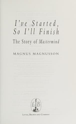 Cover image for I've started so I'll finish