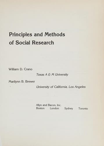 Cover image for Principles and methods of social research