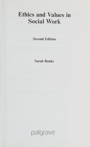 Cover image for Ethics and values in social work