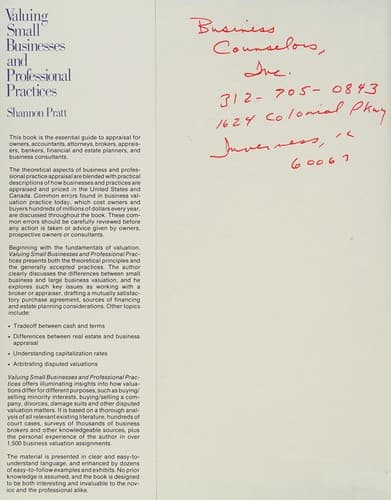Cover image for Valuing small businesses and professional practices
