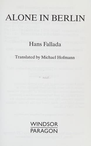 Cover image for Alone in Berlin
