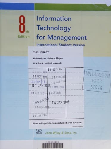 Cover image for Information technology for management