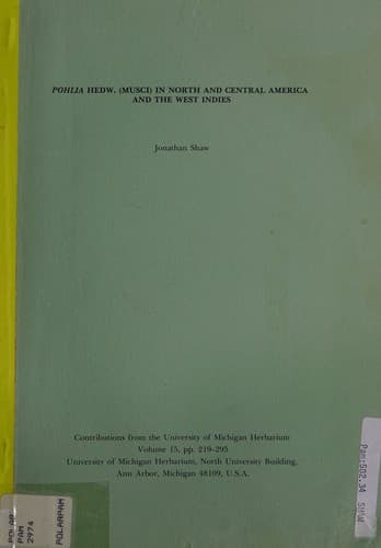 Pohlia Hedw. (Musci) in North and Central America and the west Indies