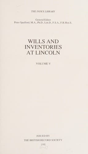 Index of Lincoln Consistory Court wills and inventories, 1660-1700