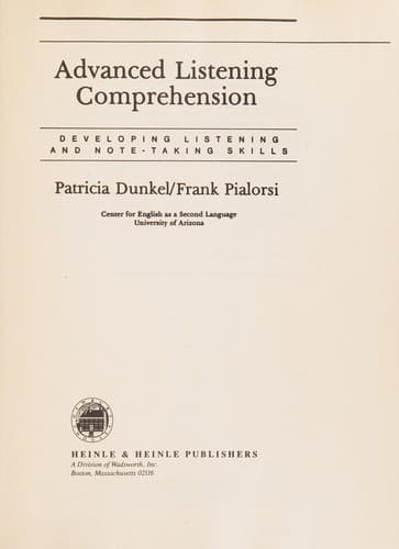 Cover image for Advanced listening comprehension
