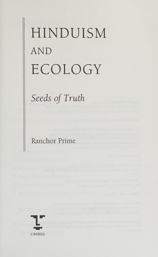 Cover image for Hinduism and ecology