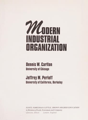 Cover image for Modern industrial organization