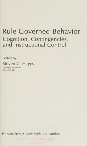 Cover image for Rule-governed behavior