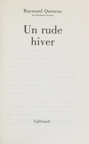 Cover image for Un rude hiver