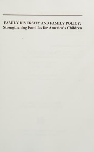 Cover image for Family diversity and family policy