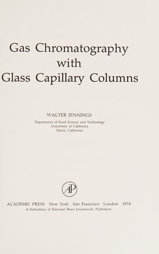Cover image for Gas chromatography with glass capillary columns