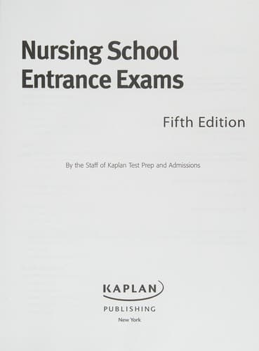 Cover image for Nursing school entrance exams