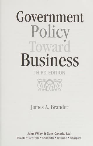 Cover image for Government Policy Toward Business