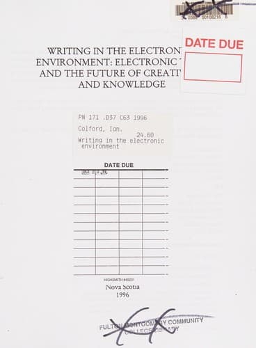 Writing in the electronic environment
