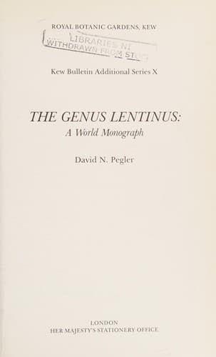 Cover image for The Genus Lentinus