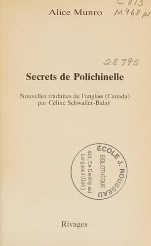 Cover image for Secrets de Polichinelle
