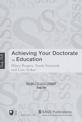 Cover image for Achieving your doctorate in education