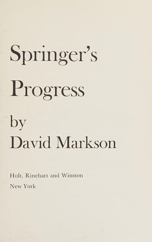 Cover image for Springer's progress