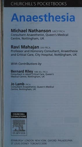 Cover image for Anaesthesia