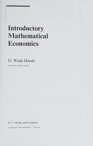 Cover image for Introductory mathematical economics