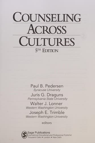 Cover image for Counseling across cultures