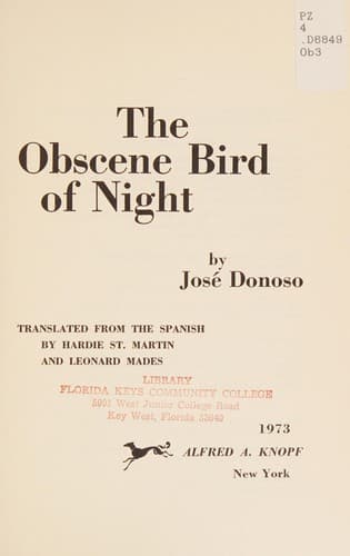 Cover image for The obscene bird of night.