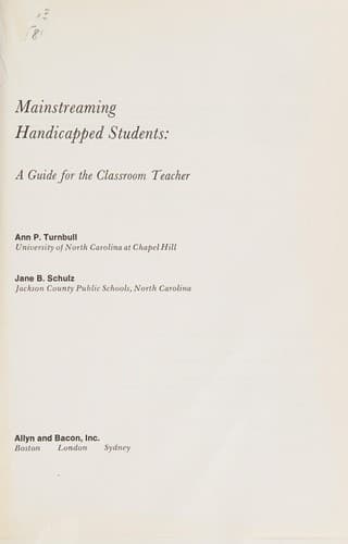 Cover image for Mainstreaming handicapped students