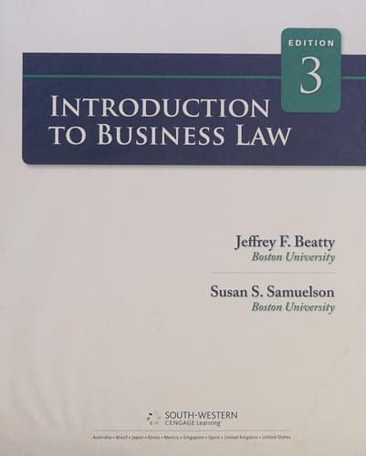 Cover image for Introduction to business law