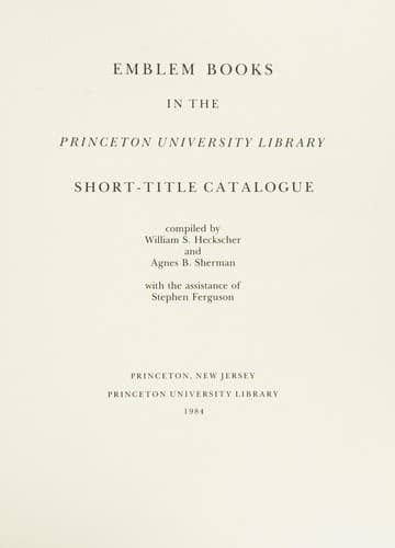 Emblem books in the Princeton University Library