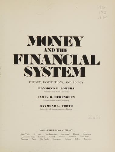 Money and the financial system