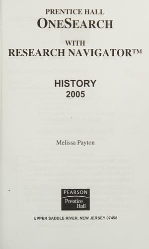 Cover image for Prentice Hall OneSearch with Research navigator