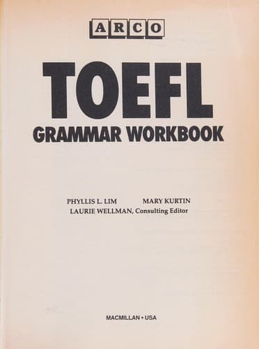 Cover image for TOEFL grammar workbook