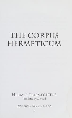 Cover image for The Corpus Hermeticum